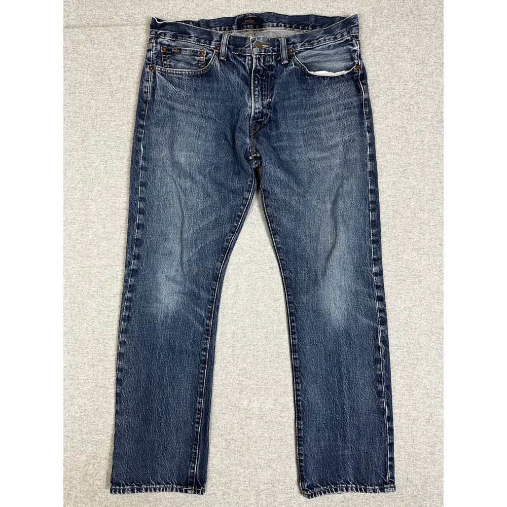 Polo Ralph Lauren Jean 33x30 (28" Inseam) Varick Slim Straight Medium Wash Denim